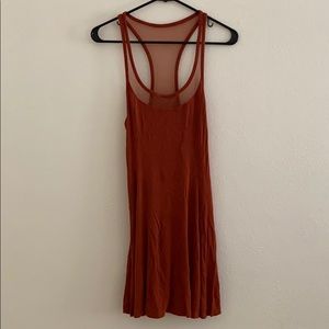 burnt orange mini dress